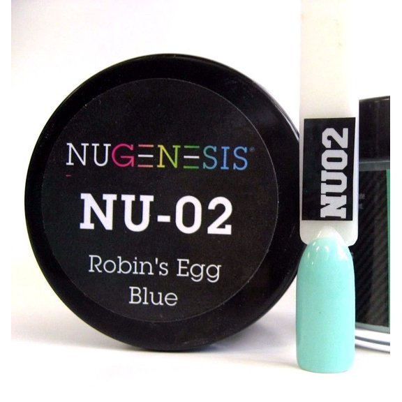 NUGENESIS Nail Color Dip Dipping Powder 1oz/jar - NU02 Robin's Egg Blue