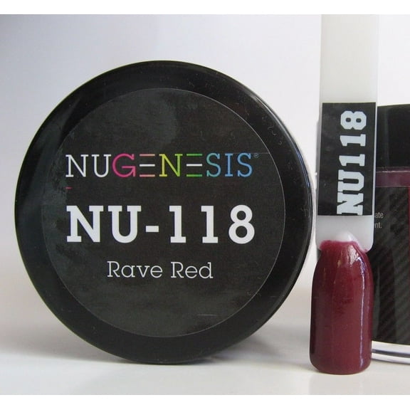 NUGENESIS Nail Color Dip Dipping Powder 1oz/jar - NU118 Rave Red