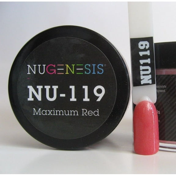 NUGENESIS Nail Color Dip Dipping Powder 1oz/jar - NU119 Maximum Red