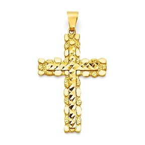 NUGGET CROSS IN 10K YELLOW GOLD
