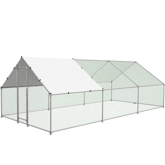 NUGRIART Large Metal Walk-in Chicken Coop with Waterproof And UV-proof Cover, Cages That Can Keep Chickens, Ducks, Geese, Rabbits And Other Small Animals