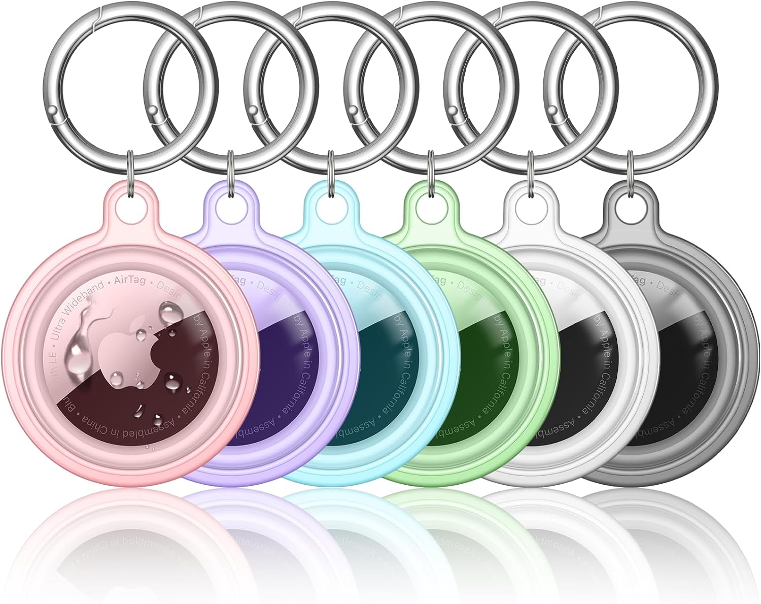 NUHOYA 6 Pack Air Tag Apple Airtag Holder Waterproof Airtag Keychain