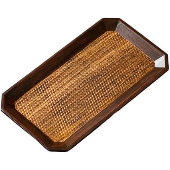 NUISISA Tea Serving Tray Bamboo Dry Bubble Tray Single-Layer Fruit Tray Tea Tray Chinese Kung Fu Tea Set Suitable for Offices, Reception Rooms, and Homes Coffee Table Tray