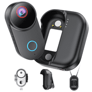 NUISK 4K Wearable Action Camera with 32GB Memory Card, Magnetic Clip, Waterproof, WiFi, Black