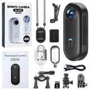 NUISK 4K Action Camera, 64GB, Waterproof, Magnetic Mount, Dual Screen, Black