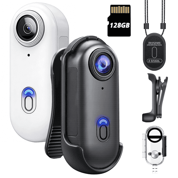 NUISK 4K Wearable Action Camera, 128GB, Magnetic Body Mount, Black