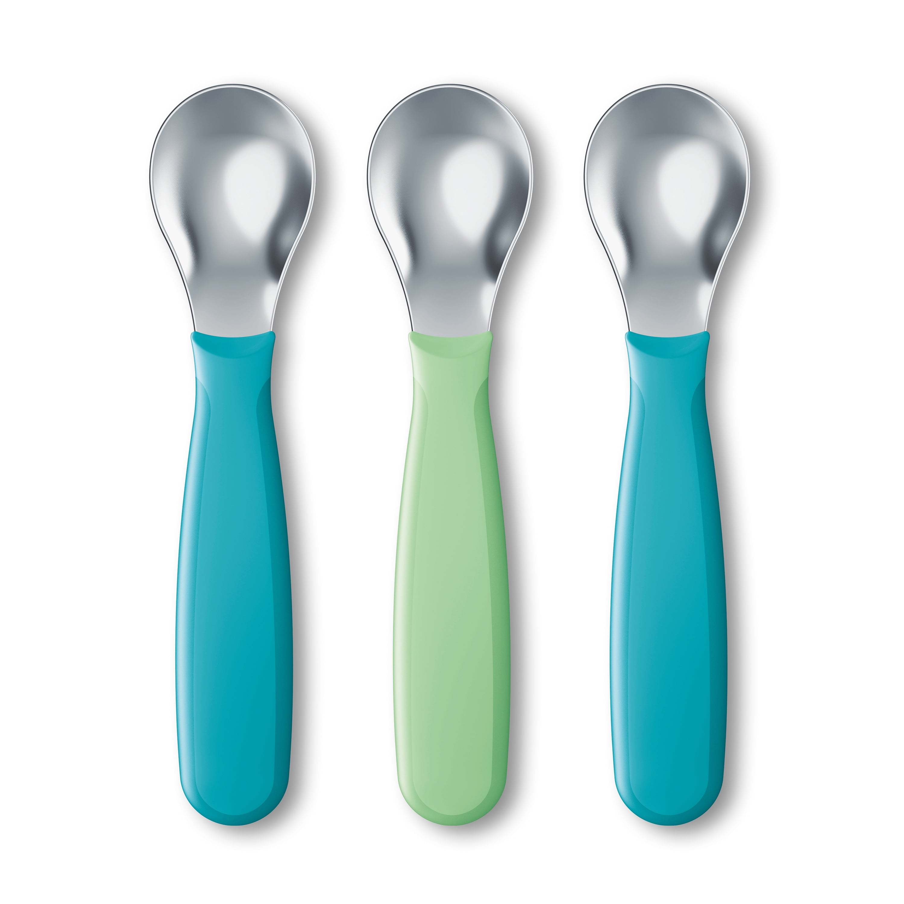 Nuk Kiddy Cutlery Spoons, 3 Pack, Blue & Green