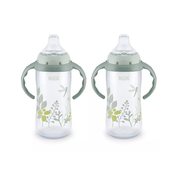 NUK for Nature Learner Cup, 10 oz, 9+ Months  BPA Free, Spill Proof Sippy Cup, 2 Pack