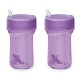 thumbnail image 1 of NUK Everlast Weighted Straw Cup, Super-Durable Leakproof Toddler Sippy Cup, Purple, 10 oz, Pack of 2, 1 of 7