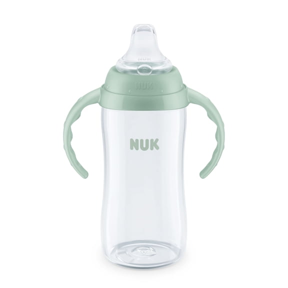 NUK First Choice Tritan Large Learner Toddler Baby Sippy Cup, 8+ Months, 10 oz, Green