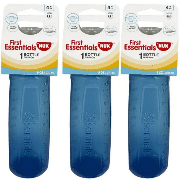 NUK Gerber First Essentials Baby Feeding Bottle Blue with Latex