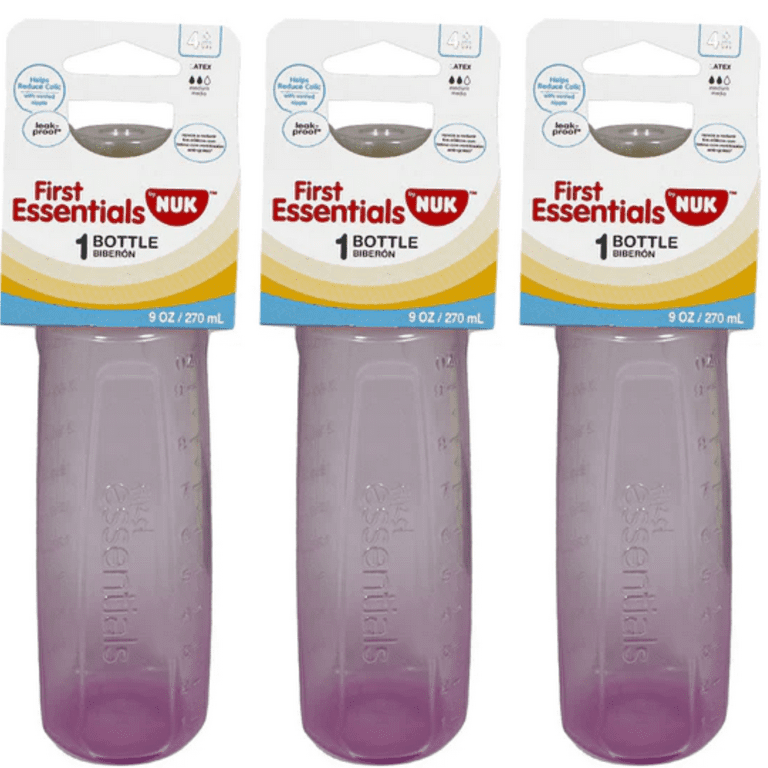 NUK Gerber First Essentials Baby Feeding Bottle Pink with Latex
