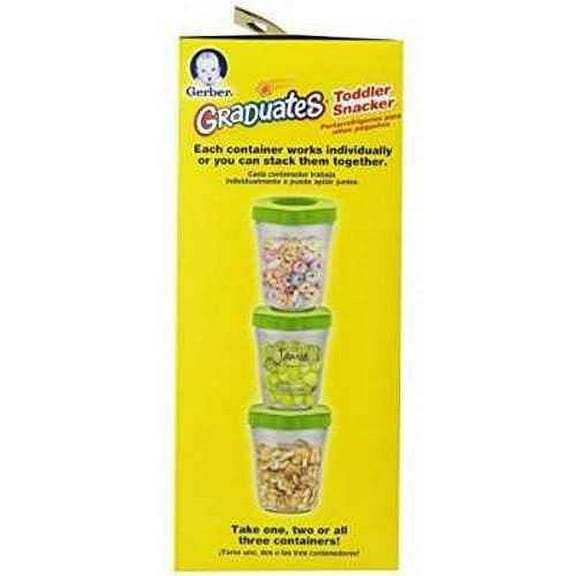 NUK Gerber Graduates Toddler Snacker Container, Stackable  for travel, Leak Proof with Ice Pack, 3-Count