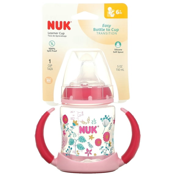 NUK Learner Cup, 5 oz Soft Spout Sippy Cup, 6+ Months