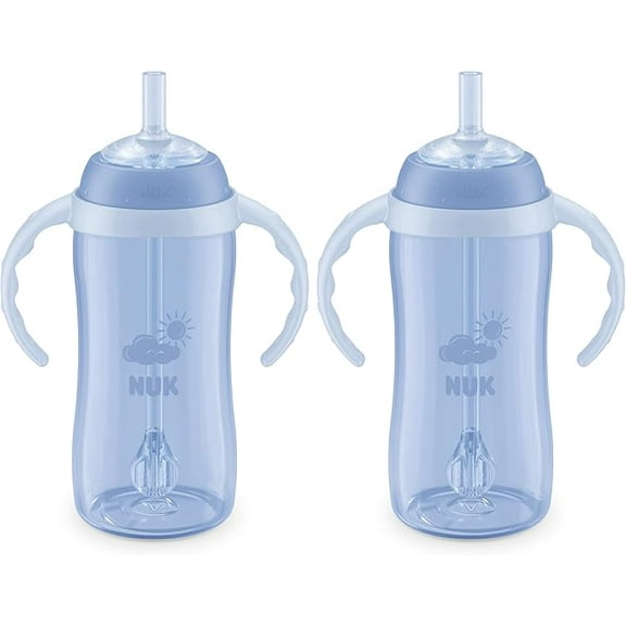NUK Learner Straw Cup 10oz - Toddler Cup with Soft Straw for Easy Drinking Suitable for Ages 8 Months and Up