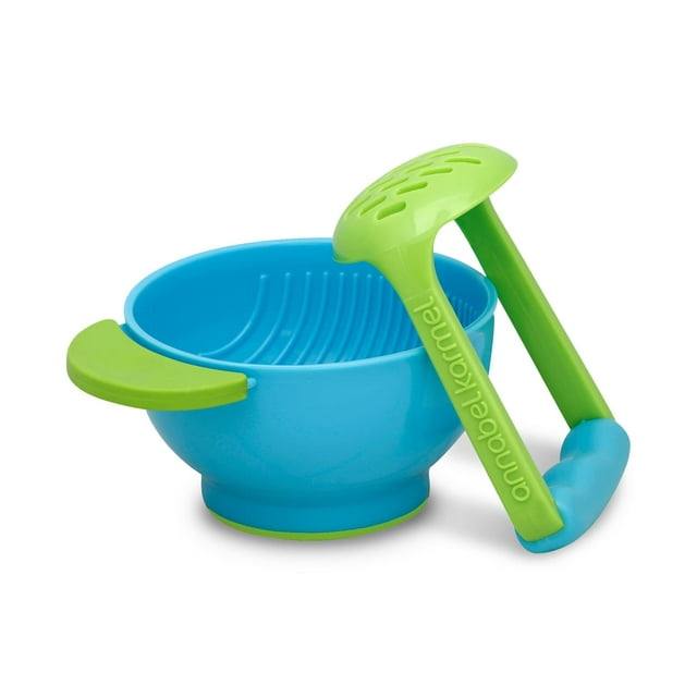 NUK® Mash & Serve Bowl with Masher to Prep and Serve Baby Food, Blue/Green