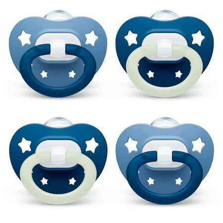 NUK Orthodontic Pacifiers, 6-18 Months, Blue, 4 Count