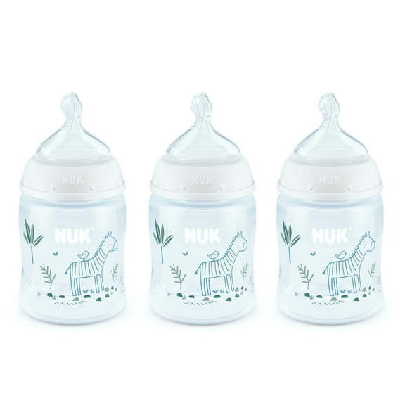 NUK Perfect Fit Baby Bottle, Assorted 5-Ounce 3-Pack, Design May Vary