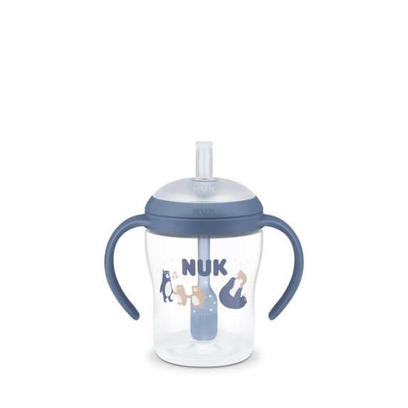NUK Perfect Match Learner Toddler Sippy Cup with Straw, 5oz, Blue