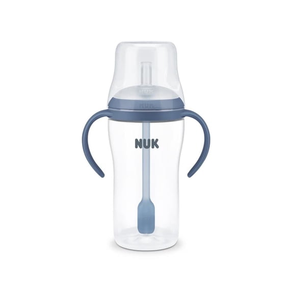 NUK Perfect Match Learner Toddler Sippy Cup with Straw, 8oz, Blue