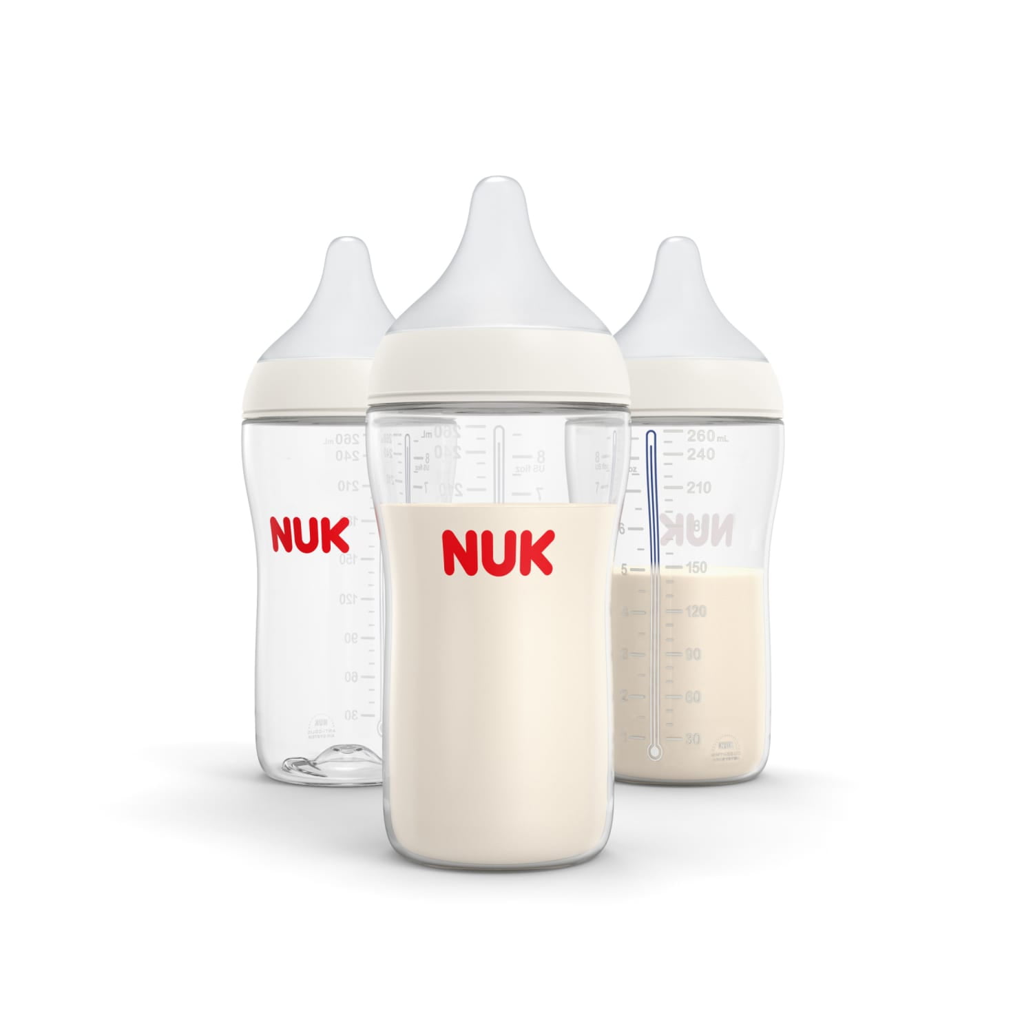 NUK Perfect Match Medium Flow Bottle, 8 oz., 3 pack