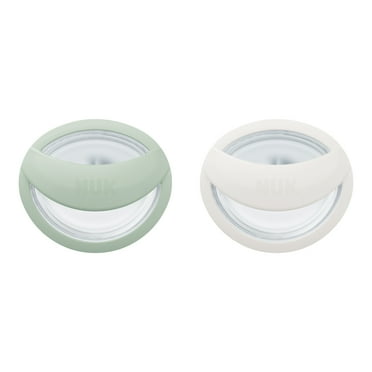 NUK Perfect Match Silicone Newborn Pacifier, for Ages 0-6m, Green & White, 2 Pack