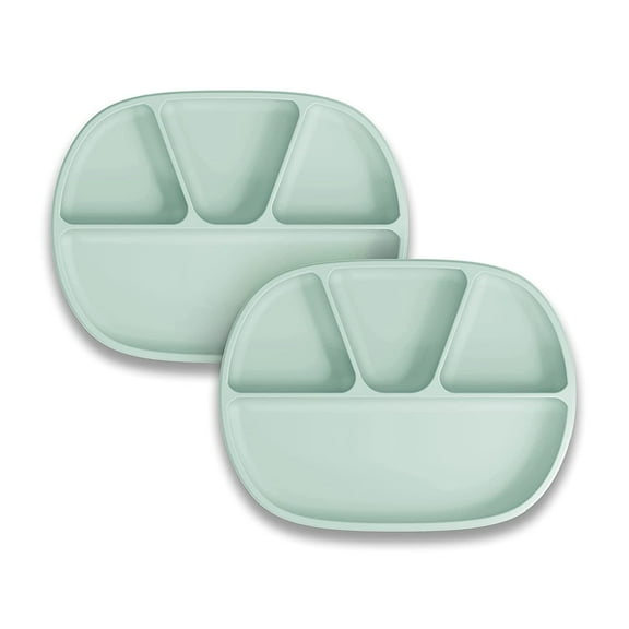 NUK Silicone Baby Toddler Divided Suction Plates, 2 Pack