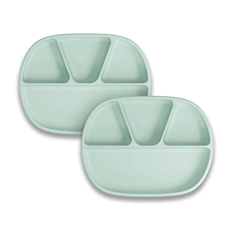 NUK Silicone Baby Toddler Divided Suction Plates 2 Pack