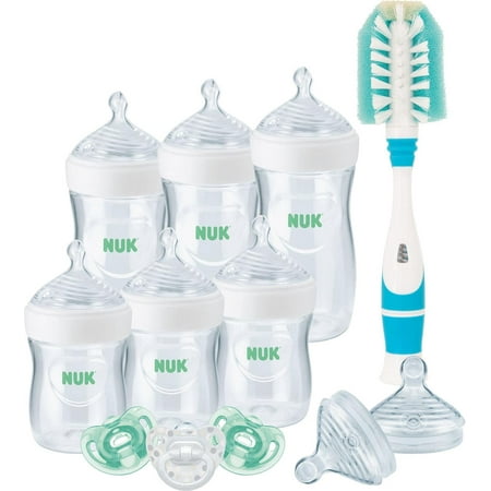 NUK Simply Natural Ant-Colic Baby Bottle Newborn Gift Set, Shatterproof, 9 fl oz, BPA Free