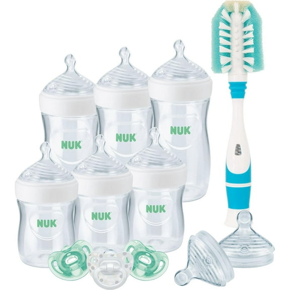 NUK Simply Natural Ant-Colic Baby Bottle Newborn Gift Set, Shatterproof, 9 fl oz, BPA Free