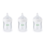 NUK Simply Natural Baby Bottle with SafeTemp, Slow Flow, 0+ Months, 5 oz, Clear, 3 Pack