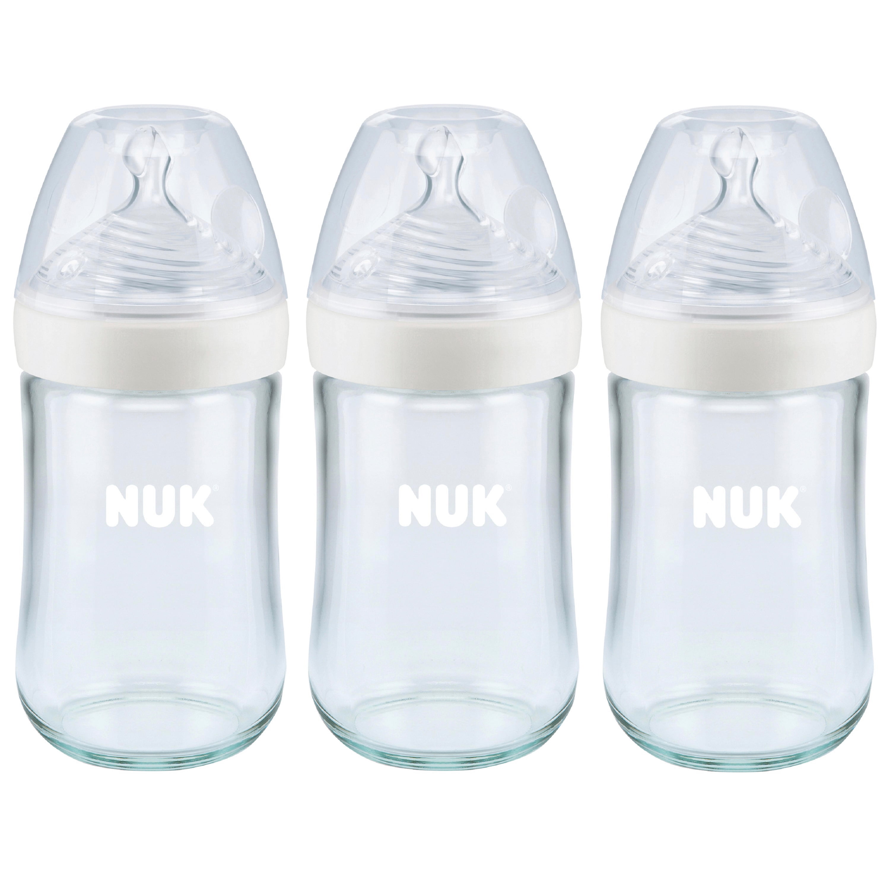 NUK Simply Natural Glass Bottles 8 oz 3 Pack Clear