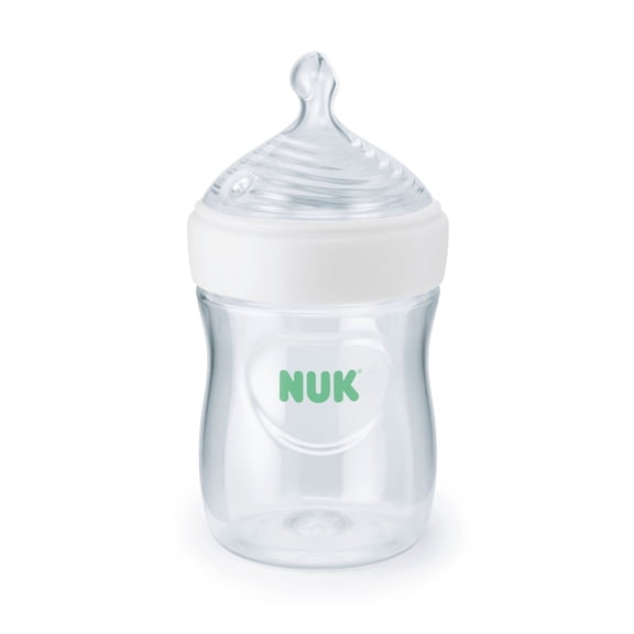 NUK Simply Natural Newborn Baby Bottle with SafeTemp, 0+ Months, 5 oz, Clear