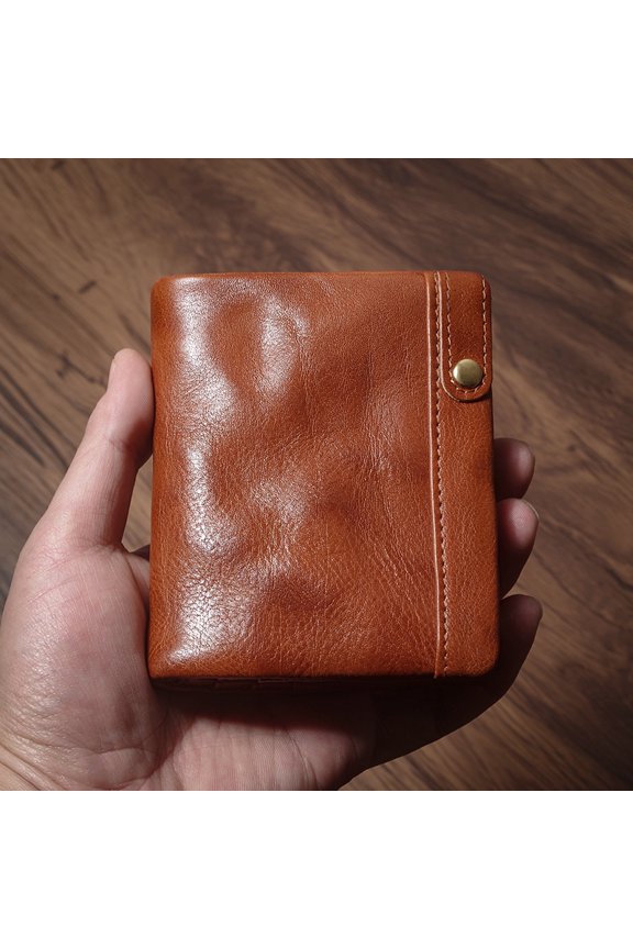 NUKA Luxury Genuine Leather Small Lightweight Bifold Wallet Men Women Money Clip Credit Card Holder with Hidden Zipper Pocket