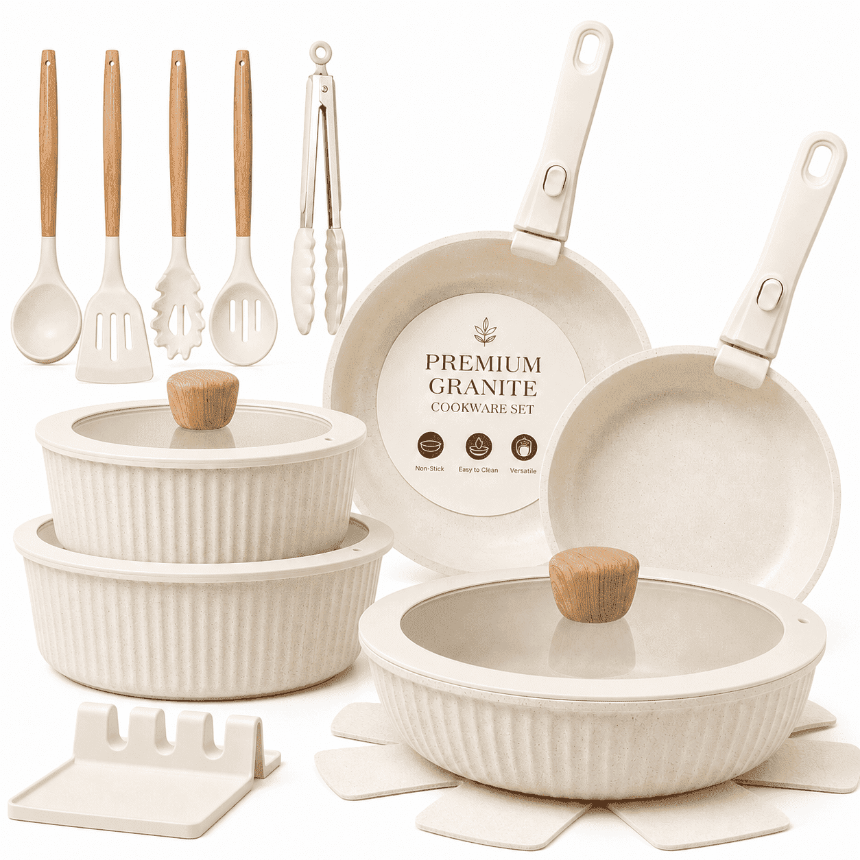Walmart – NULAS 22-Pc Nonstick Cookware Set w/ Detachable Handle - $48.99 w/ Coupon