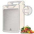 thumbnail image 1 of NULAS Cutting Board with Knife Sharpener, Double-Sided Food Grade Cutting Board, Non-Slip Large 15.1 x 10.2 Inch Kitchen Chopping Board with Juice Groove, 1 of 8