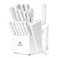 thumbnail image 1 of NULAS Knife Set, 14 Piece Kitchen Knife Set with Block Self Sharpening, Stainless Steel Dishwasher Safe, Anti-slip Handle, White, 1 of 7