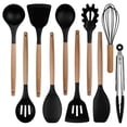 thumbnail image 1 of NULAS Silicone Cooking Utensils Set, Heat Resistant & Non-Stick Kitchen Tools, 10-Piece BPA Free Silicone Cooking Utensils, Black, 1 of 7