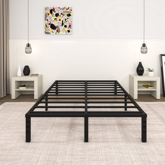 NULS 14 inch King Bed Frame, Heavy Duty Metal Platform, No Box Spring Needed, Easy Assembly, Noise Free, Black