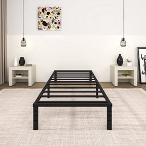 NULS 14 inch Twin Bed Frame, Heavy Duty Metal Platform, No Box Spring Needed, Easy Assembly, Noise Free, Black