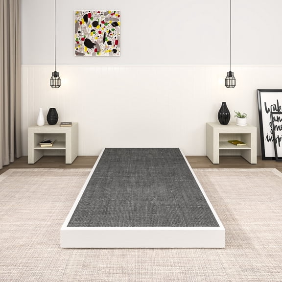 NULS 5 Inch Heavy Duty Metal Box Spring Mattress Foundation 1500lbs Max Weight Capacity/Non-Slip/No Noise/Easy Assembly/Easy Clean Cover, Twin