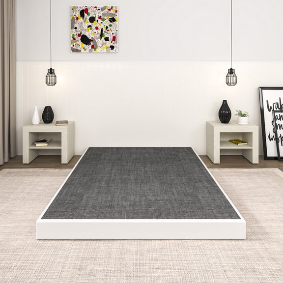 NULS 5 Inch Heavy Duty Metal Box Spring Mattress Foundation 1500lbs Max Weight Capacity/Non-Slip/No Noise/Easy Assembly/Easy Clean Cover, Twin