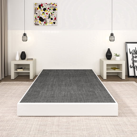 NULS 7 Inch Box Spring Full Size Bed Base, 3000 LBS Heavy Duty Metal Mattress Foundation with Fabric Cover, Easy Assembly, Black