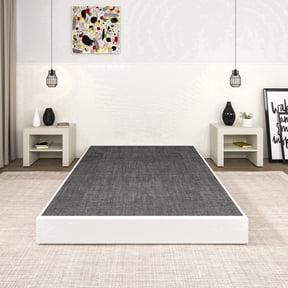 NULS 7 Inch Box Spring Queen Size Bed Base, Heavy Duty Metal Queen Mattress Foundation with Fabric Cover, Easy Assembly, Black