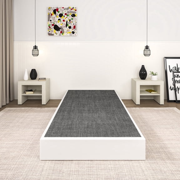 NULS Box Springs Twin 9 Inch, Heavy Duty Metal Frame Mattress Foundation with Easy Clean Cover, Noise Free, Easy Assembly