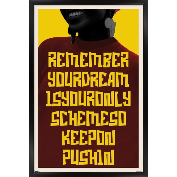NUMA Art - Art Keep On Pushin Wall Poster, 14.725" x 22.375" Framed