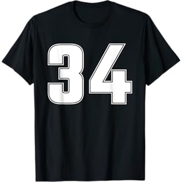 NUMBER 34 THIRTY FOUR YEARS OLD AGE SPORTS TEAM JERSEY TShirt