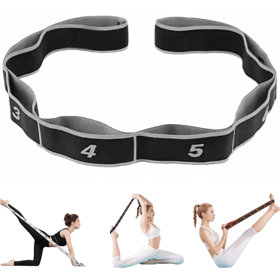 NUMBERED RESISTANCE BANDS, 8-RING ELASTIC BANDS, ADJUSTABLE RESISTANCE, NON-SLIP, SUITABLE for FULL-BODY STRETCHING and SHAPING.