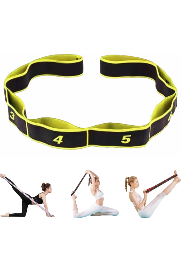 NUMBERED RESISTANCE BANDS, 8-RING ELASTIC BANDS, ADJUSTABLE RESISTANCE, NON-SLIP, SUITABLE for FULL-BODY STRETCHING and SHAPING.