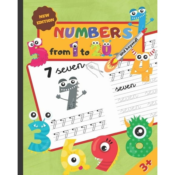 NUMBERS FROM 1 TO 20 and beyond!: Number Tracing Book for Kids Ages 3-5 - Practice Workbook for Kindergarten & Pre K - Math Activity & Coloring Book., (Paperback)